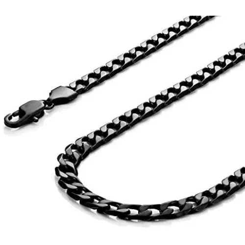 URBAN JEWELRY Powerful Mens Necklace Black 316L Stainless Steel Chain 18, 21, 23, 26 Inches (6mm) URBAN JEWELRY Powerful Mens Necklace Black 316L Stainless Steel Chain 18, 21, 23, 26 Inches (6mm)
