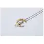 WRISTCHIE Sterling Silver Jewelry Cat On Moon Pendant Necklace 18''