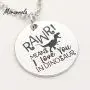 Davitu New arried''Rawr Means I Love You in Dinosaur''Copper Silver Necklace &Keychain,Charm,Inspirational Jewelry Fun Gift Valentines - (Metal Color: Necklace, Length: 45cm)