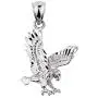 Animal Kingdom Textured Sterling Silver Landing Eagle Charm Pendant Necklace Animal Kingdom Textured Sterling Silver Landing Eagle Charm Pendant Necklace