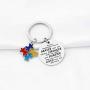 WSNANG Autism Awareness Gift Keychain You are Braver Stronger Smarter Than You Think Keychain Inspirational Jewelry Gifts for Autistic People Autistic Encouragement Gift