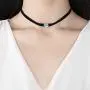 VIKI LYNN Black Velvet Choker Necklace Adjustable Blue Moonstone Choker Collar Necklace