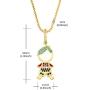 OUCHUANG 14K Yellow Gold Birthstone Cubic Zirconia CZ Boy and Girl Pendant Necklace or Chain for New Year Birthday Jewelry