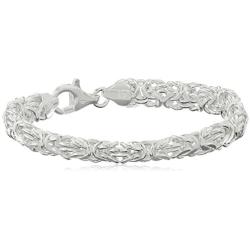 Sterling Silver Byzantine Link Bracelet, 7.5''