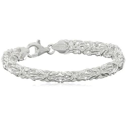 Sterling Silver Byzantine Link Bracelet, 7.5''