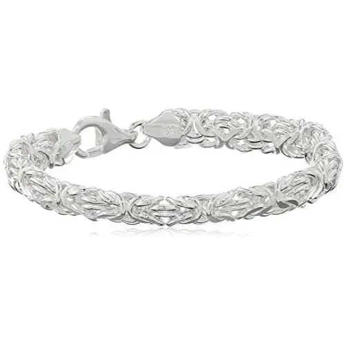 Sterling Silver Byzantine Link Bracelet, 7.5''