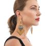 MyDarilyn Trendy Boho Gypsy Bohemian Indian Bollywood Style Big Wood Wooden Dangle Hippie Earring