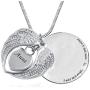 PREKIAR Angel Wing Urn Necklace for Ashes, Heart Cremation Memorial Keepsake Pendant Necklace Jewelry with Fill Kit and Gift Box