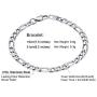 ChainsHouse Figaro Link Chain Bracelet Stainless Steel/Black/18K Gold Plated Wrist Bracelets for Men Women, 6MM-13MM, 7.5''/8.3'', Send Gift Box