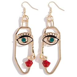 Modern retro funny funny red lips face exaggerated earrings long earrings female