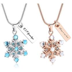memorial jewelry Cremation Urn Jewelry Necklace cremation Jewelry for Ashes Gift for Ashes Keepsake Snowflake Shape Pendant