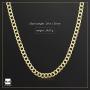 Amberta Dark Rhodium or 18K Gold Plated on 925 Sterling Silver Necklace for Men - Flat Curb Cuban Chain - 5 mm Thick - Different Styles