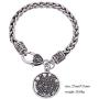 Ancient Hebrew Esoteric Tetragrammaton Pentagram Name of God Charm Wheat Chain Bracelet Blessing Jewelry for Men Women