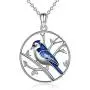 ONEFINITY Blue Jay Necklace 925 Sterling Silver Blue Jay Pendant Necklaces Blue Bird Jewelry for Bird Lover Gifts