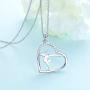S925 Sterling Silver Gymnastics Sport Love Heart Charm Pendant Necklace Inspirational Jewelry Gifts for Women，Gymnasts, Coaches