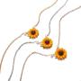 NICEMOVIC Sunflower Pendant Necklace Pearl Clavicular Chain Choker Fashion Jewelry Accessories for Women and Girls (Rose gold)