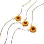 NICEMOVIC Sunflower Pendant Necklace Pearl Clavicular Chain Choker Fashion Jewelry Accessories for Women and Girls (Rose gold)