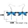 NEWEI Acrylic Charm Dragonfly Earrings Big Long Insect Animal Dangle Drop Jewelry For Women Teen Trendy Summer Gift Accessories