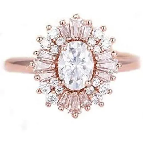 Women Rings Statement Cocktail Ring for Womens Vintage Style Starburst Sunburst Ring | Unique Design Rose Gold Plated Cubic Zirconia Fashion Jewelry Women Rings Statement Cocktail Ring for Womens Vintage Style Starburst Sunburst Ring | Unique Design Rose Gold Plated Cubic Zirconia Fashion Jewelry