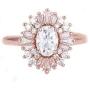 Women Rings Statement Cocktail Ring for Womens Vintage Style Starburst Sunburst Ring | Unique Design Rose Gold Plated Cubic Zirconia Fashion Jewelry