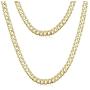Amberta Dark Rhodium or 18K Gold Plated on 925 Sterling Silver Necklace for Men - Flat Curb Cuban Chain - 5 mm Thick - Different Styles