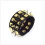 Nsitbbuery Punk Rivet Bracelet Spike Wide Leather Wristband Bracelet