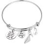 HN HNHB Retirement Gift No One Can Ever Fill Your Shoes Charm Bangle Bracelet Enjoy Retirement Jewelry Gift for Coworker, Teacher, Friends