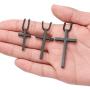 IEFSHINY Cross Necklace for Men, Stainless Steel Cross Pendant Necklaces for Men Pendant Chain 16-30 Inches Chain Gold Silver Black Cross Necklace