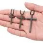 IEFSHINY Cross Necklace for Men, Stainless Steel Cross Pendant Necklaces for Men Pendant Chain 16-30 Inches Chain Gold Silver Black Cross Necklace