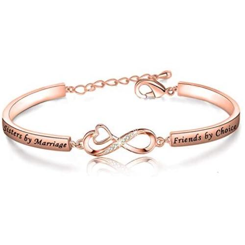 CENWA Sisters by Marriage Friends by Choice Bracelet Best Sisters in Law Gift Maid of Honor Gift Wedding Bracelet Gifts for Besties