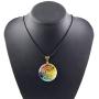 KANGSHUN Natural Crystal Stone Pendant - 7 Chakra Stones Pendent Necklace with Adjustable Cord - Chakras Healing Tools for EMF Protection and Spiritual Healing Patients Gift