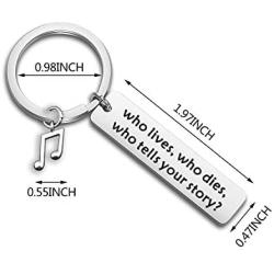 WUSUANED Who Tells Your Story Hamilton Quote Keychain Broadway Musical Inspired Jewelry