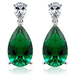 KIERA COUTURE Emerald Pear Drop Earring