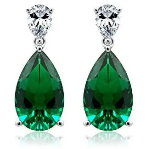 KIERA COUTURE Emerald Pear Drop Earring KIERA COUTURE Emerald Pear Drop Earring