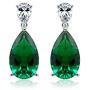 KIERA COUTURE Emerald Pear Drop Earring