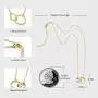 UILZ Pendant Necklace for Women - Tiny 14K Gold Plated Heart Circle Starfish Hollow Cube Pendant Chain Adjustable Necklace for Girls Women Jewelry Gifts