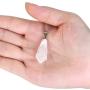 Top Plaza Natural Chakra Healing Crystal Stone Pendant Necklace Reiki Charged Pointed Pendulum Necklaces, 12 Facet