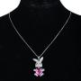 EleQueen Womens Silver-tone Bunny Heart Pendant Necklace Adorned with Crystals
