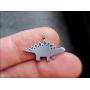 Mark Poulin Womens Pewter Necklace Stegosaurus Dinosaur Charm on 18'' Chain for Women and Girls