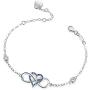 BlingGem Bracelet for Women 925 Sterling Silver Something Blue Gemstone Pink Cubic Zirconia Infinity Heart Charm Bracelet Wedding Anniversary Mothers Gift for Women Mom