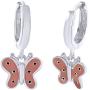 AFFY Jewelry Peach Enamel Butterfly Drop Earrings in 925 Sterling Silver