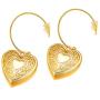 Women Girls 18K Gold Plated Cute Heart Locket Dangle Drop Earrings,with Gift Box