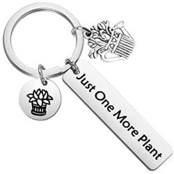 CYTING Plant Lover Gift Just One More Plant Keychain Gardening Jewelry Houseplant Appreciation Day Crazy Plant Lady Gift for Florist Farmer