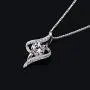 B.Catcher Twist Pendant Necklace 925 Sterling Silver Cubic Zirconia with 45 cm Chain