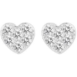 PAVOI 14K Gold Plated 925 Sterling Silver Earrings | Heart Stud Earrings | Gold Stud Earrings for Women