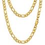 PROSTEEL 316L Stainless Steel Figaro Chain Necklace for Men/Women, Black/18K Real Gold Plated, 4mm to 13mm, 14inch to 30inch, Come Gift Box