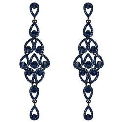 EVER FAITH Womens Austrian Crystal Bohemia Hollow-out Retro Chandelier Teardrop Dangle Earrings