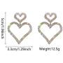 Fashion Shine Full Rhinestone Long Heart Drop Earrings for Women Luxury Pendientes Jewelry Gifts Fashion Tassel earring 2 pcs