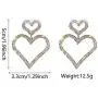 Fashion Shine Full Rhinestone Long Heart Drop Earrings for Women Luxury Pendientes Jewelry Gifts Fashion Tassel earring 2 pcs