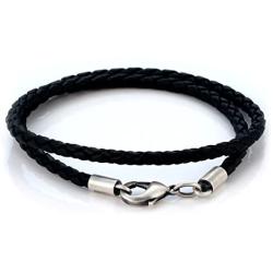 Bico 4mm (0.16 inch) Black Braided Necklace (CL14 Black)